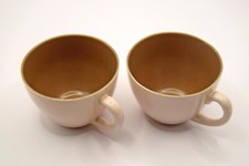 Pair of Vintage 1960s, Poole Pottery, Coffee Cups Mushroom 125ml