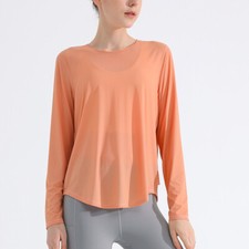 Women Casual Running Workout Yoga Wear Sports Top Long Sleeved Breathable Shirts