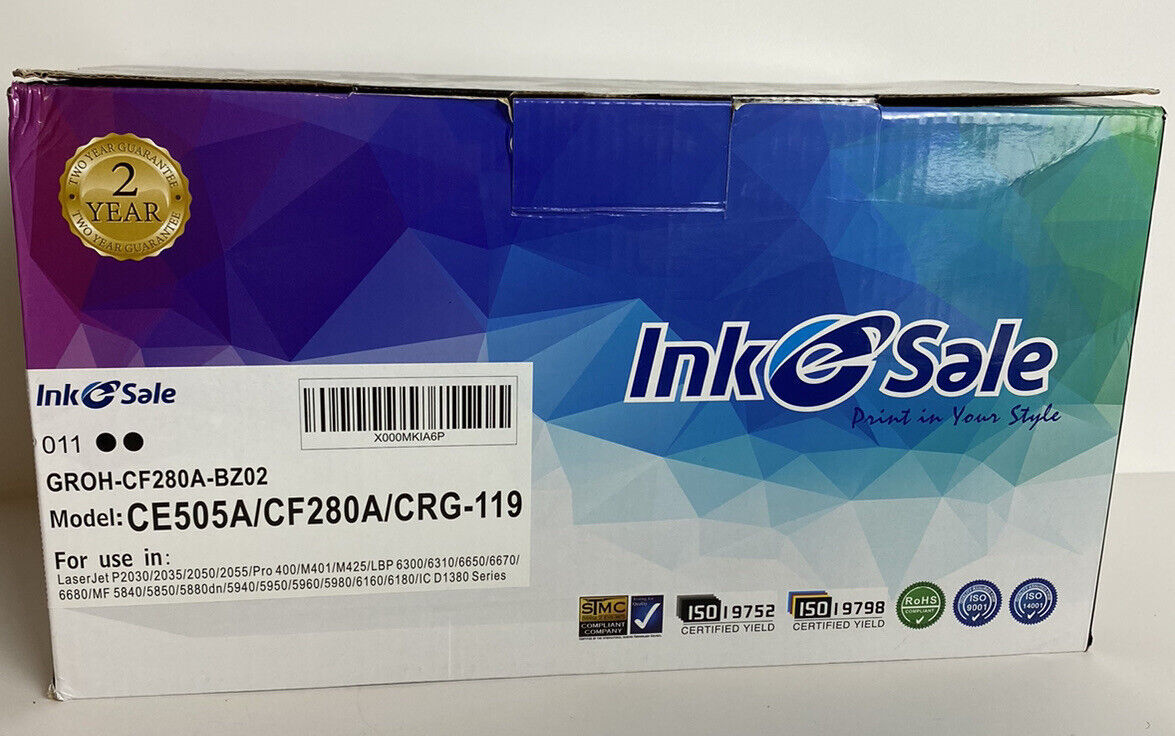 Ink E-Sale CE505A, CF280A. 2 Pack Brand New, Open Box. Sealed Cartridges.