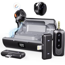 Wireless Lavalier Microphone For Iphone/android/camera/laptop/pc Mini Clip/magne