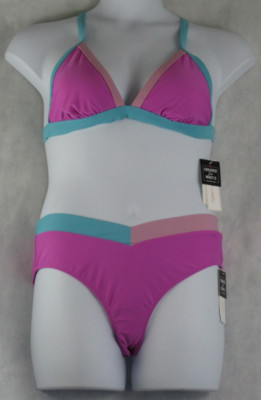 Salt + Cove Juniors 2-Piece Triangle Bikini Swimsuit Set, Orchid Multi, XL