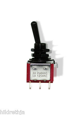 Switch Mini Toggle ON ON Black with Black Knob Bitterroot 081391BK