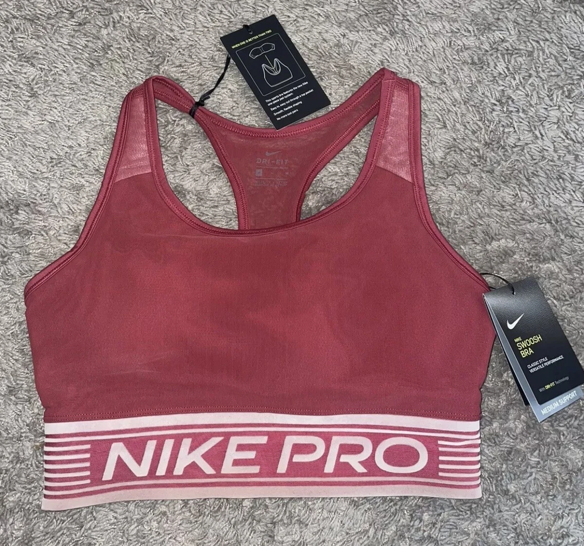 NWT Women's Nike PRO Swoosh Red Sports Bra Medium Support XS Flexible  Shaping