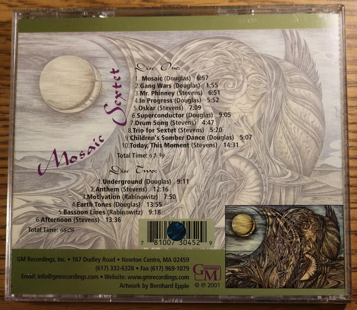 Used 2 CD - MOSAIC SEXTET 20th Anniv 2001 GM Recordings Dave
