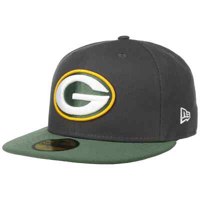 NEW ERA 59Fifty Green Bay Packers Cap Basecap Flat Brim Baseballcap Fitted