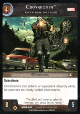 VS System: Crossbones, Brock Rumlow - Raid [Played] Marvel Universe TCG CCG Clas