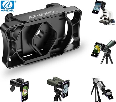 APEXEL Universal Smartphone Adapter for Telescope Phone Holder Diameter 23-50mm