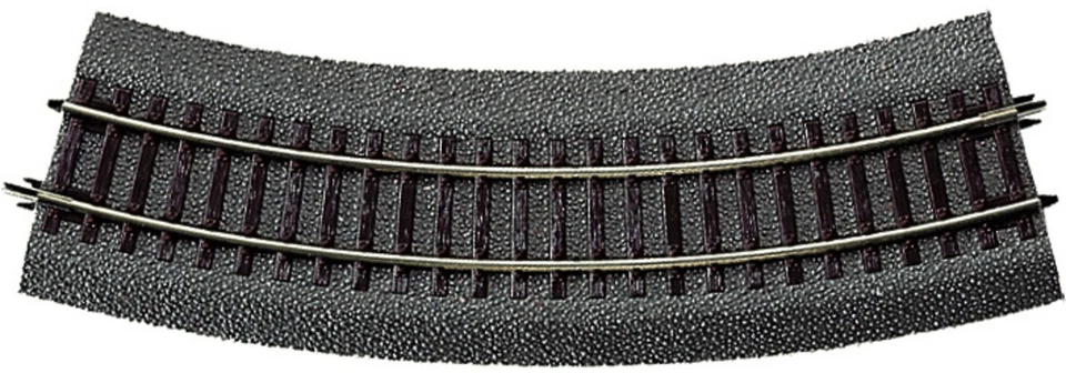 42522 Roco Rail courbe R2 Rayon 358 mm avec Lest et traverse en bois