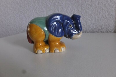 RAKU ELEFANT Skulptur Figur (Lagerware - Neu) UNIKAT