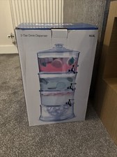3 TIER PARTY DRINKS DISPENSER COCKTAIL SOFT DRINK JUICE TAPS 10.5L SUMMER PUNCH