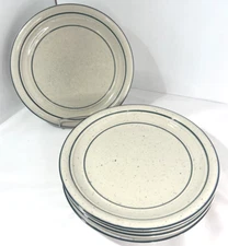 5 Tienshan Green Country Crock Flecks Speckled Stoneware Dinner Plates