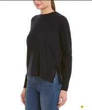 W002 NWT VINCE 100% CASHMERE SIDE TIE CREW WOMEN SWEATER SIZE XS, S, M $345