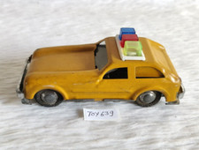 Vintage Yellow Color Sedan Police Car Decorative Tin Toy Old Kids Props TOY639