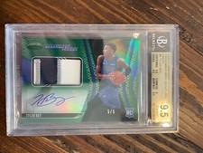 2020-21 Certified Freshman Fabric Signatures, Tyler Bey, Green #5/5, BGS 9.5