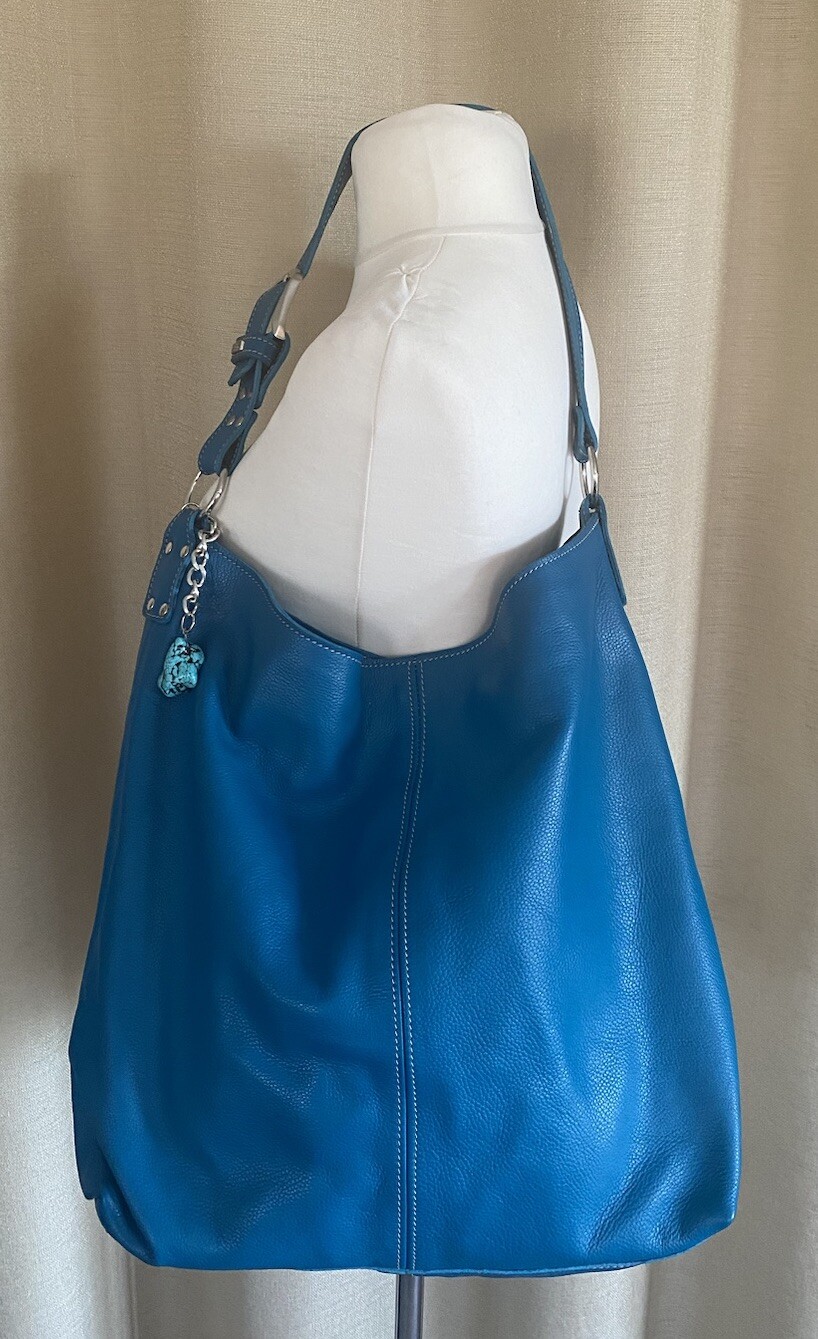 ND große echt LEDER Tasche Handtasche Shopper Bag türkis