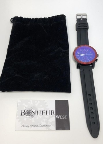 NEW Geneva Platinum 2244 Mens Fortitude Series Pinstripe Dial Red Bezel Watch - Picture 4 of 4