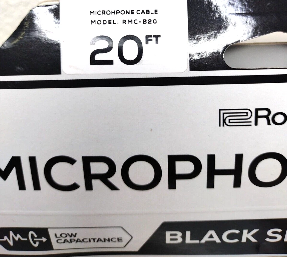 Roland 20 ft Microphone Cable RMC-B20 Black Series Low Capacitance + Oxygen Free - Image 2 of 4
