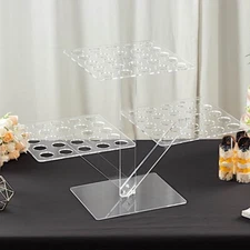 18 in Clear 3 Tier Acrylic Ice Cream Cone Holder Mini DISPLAY STAND Party Event