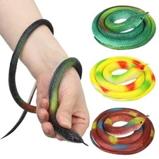 	Rubber Snakes to Keep Birds Away - 4 Pieces Realistic Fake Rubber Snake Toys	