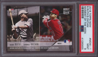 2018 Topps Now Moment of the Week MOW-1 Babe Ruth Shohei Ohtani
