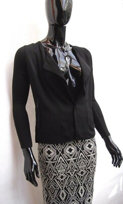 MARKS & SPENCER BLACK WATERFALL LONG SLEEVE CARDIGAN / JACKET SIZES 10 TO 22