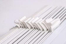 MADE TO MEASURE WHITE FAUX WOOD VENETIAN TAPE BLINDS 50MM SLATS GREY/CHARCOAL UK