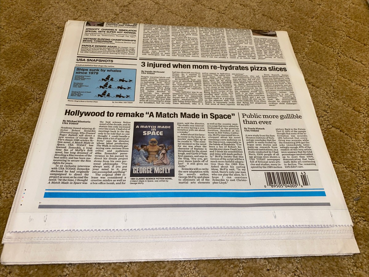 Back To The Future USA Today October 22, 2015 Promo Special