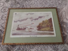JOLI PETIT CADRE ANCIEN AVEC PHOTO BATEAU A ROUE SUR LE CONGO - HAFFNER