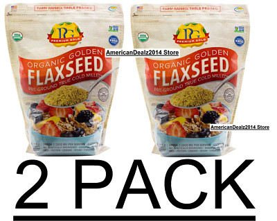 2 PACK, Premium Golden Organic Flaxseed 4 lbs.  (TOTAL 8 lbs.) FAST SHIPPING