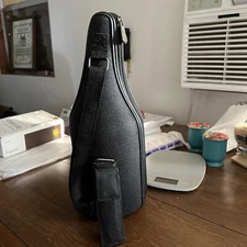 Caddy O Wine Bottle Carrier Tote Black Shoulder Strap w Wine Opener Made In USA