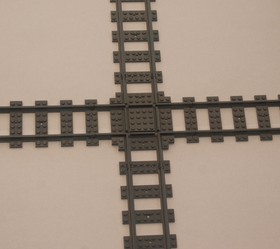 LEGO Compatible 90 Deg Crossing / Crossover Train Track (grey) Power Function