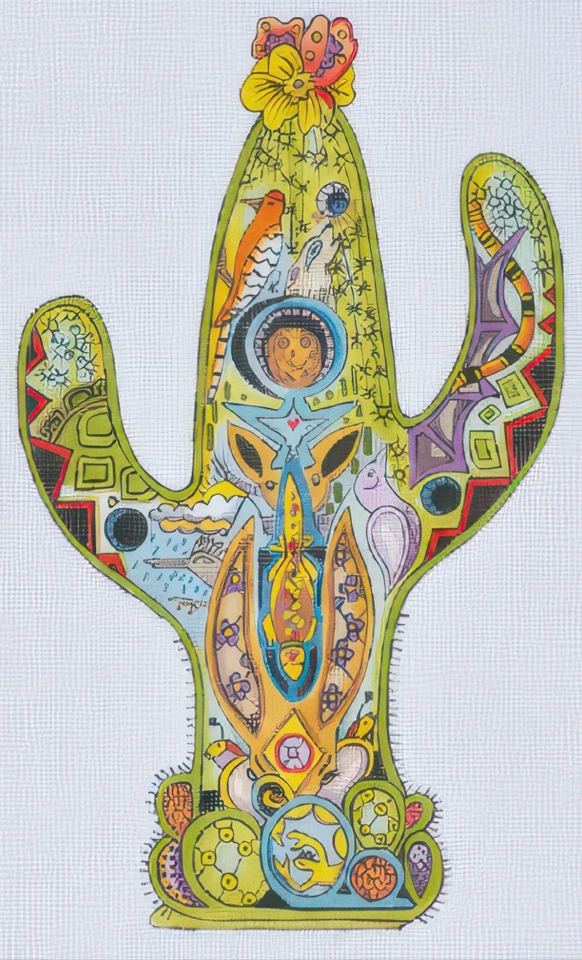 Needlepoint Handpainted Danji Cactus w/ Stitch Guide 7x12 - Image 2 of 4