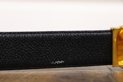 ベルト Vintage Dunhill gold buckle leather belt Dunhill Gold Logo Reversible Leather Belt - Lucky Vintage