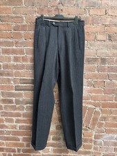 VINTAGE Giorgio Armani Mens Pants, Sz 32, Gunmetal Waves, Italy