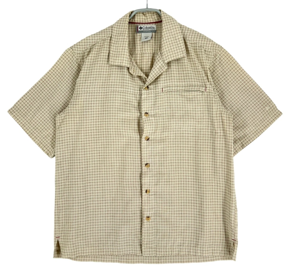 Chemise Columbia Homme Omni-Mèche à Carreaux – XL, Manches Longues, Boutonnage (Très Bon état)