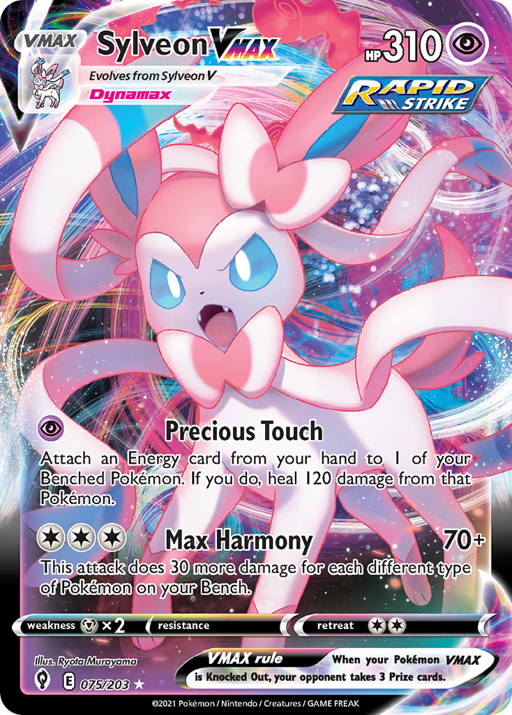 Sylveon VMAX - Holo SWSH7 Evolving Skies 075/203 NM Pokemon