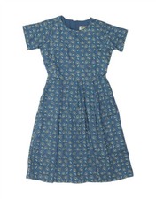VINTAGE Womens Abstract Pattern A-Line Dress UK 12 Medium  Blue DQ48