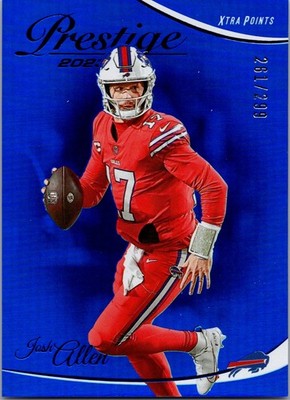 2023 Panini Prestige Josh Allen Premium Blue Refractor /299 #34 Bills