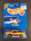 Hot Wheels 55 CHEVY Yellow - Blue Card #95 Speed Points 1990 Vintage (HW1)