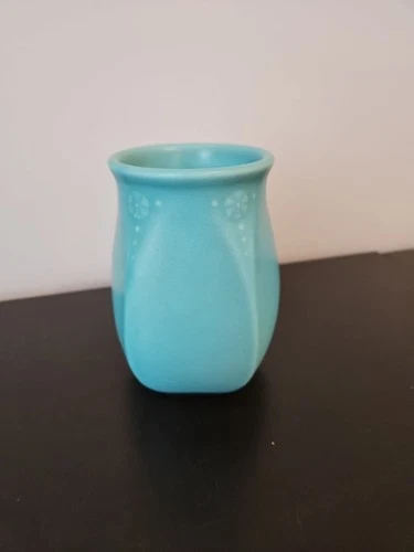 1931 Original Rookwood Pottery Blue Vase 4.5" Matte Finish Mold Num 2811