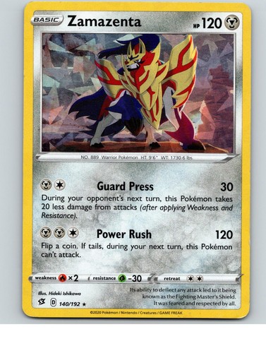 Zamazenta 140/192 Rare Rebel Clash Pokemon Near Mint