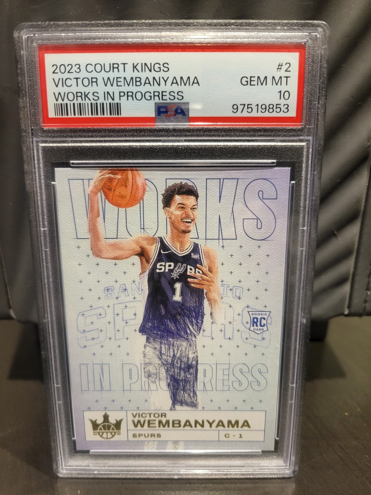 2023 Panini Court Kings Victor Wembanyama RC Works In Progress #2 PSA 10 👽
