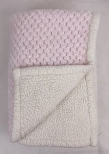 BERKSHIRE BABY Double Layer Sherpa CRIB BLANKET Pale Pink  Cream 30" x 40"