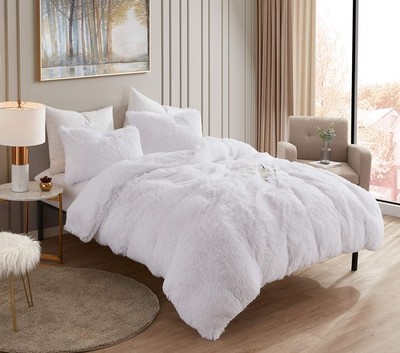 Plush Shaggy Comforter Set Ultra Soft Luxurious Faux Fur Decorative Fluffy Cr