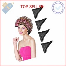 4-Piece Hair Net for Rollers, Triangular Mesh Women's Hair Net for Salon Styling