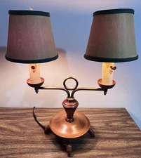 Mid Century Modern 50's Double Arm & Shade Desk/Table Study Lamp MCM Marked