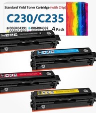 Toner Cartridge for Xerox C230/C235 Printer, Black Cyan Magenta Yellow, 4 Pack