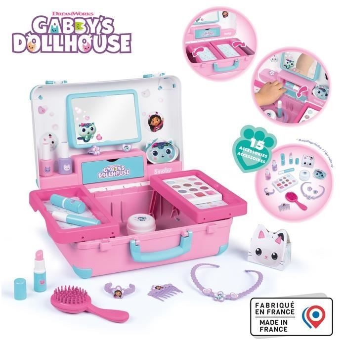 Gabby et la Maison Magique valise beauté Smoby mini coiffeuse transportable pour les vacances