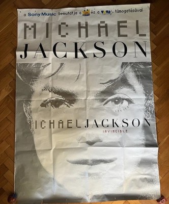 Michael Jackson Invincible promo poster Huge Hungarian from year 2001 46'' x 65''