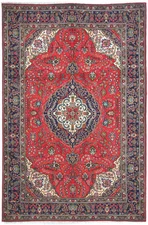 Vintage Hand-Knotted Oriental Rug Classic Floral Dining Room Carpet 6'7X9'6 ft